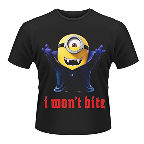 Plastic Head Minions I Won'T Bite Camiseta, Negro, L para Hombre