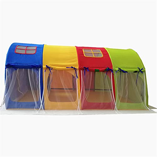 Play House Carpas de Cama for niños, Tunnel Game House Playhouse Espacio de privacidad, Cortina de Dosel for Dormir for niños pequeños y niñas - 180cm × 100cm × 93cm (Color : with Mesh)