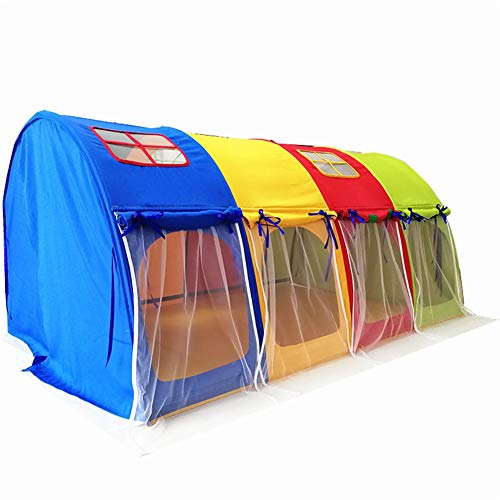 Play House Carpas de Cama for niños, Tunnel Game House Playhouse Espacio de privacidad, Cortina de Dosel for Dormir for niños pequeños y niñas - 180cm × 100cm × 93cm (Color : with Mesh)