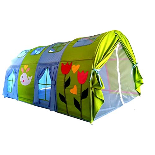 Play House Tienda de Cama para Niños Casa de Juegos Mágicos para Niños Baby Boy Girl Safe Tunnel Wigwam Dormitorio Festival Decoración, 180 × 100 × 92cm, Verde