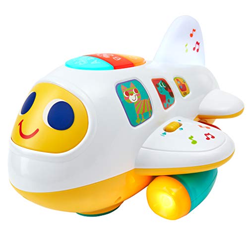 Play Pride Electrónico Musical Avión Juguetes Eléctrico Educativo Juguete con Luces Sonidos y Música, Temprano Aprendizaje Juguetes para Niños Pequeños Niños y Chicas, Años 1 y Mayor(Inglés Canciones)