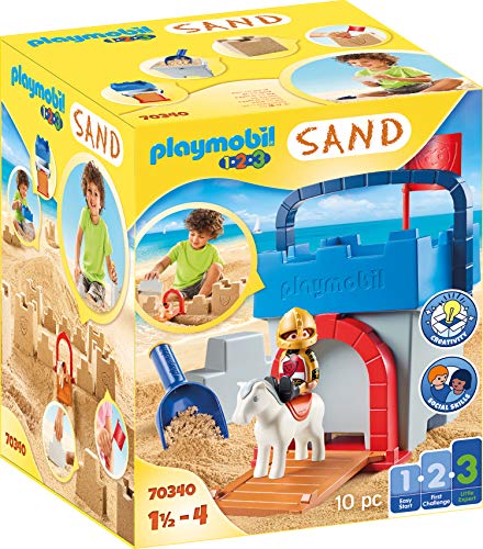 PLAYMOBIL-1.2.3 Sand 70340 Set creativo Cubo Castillo, A partir de 3 años