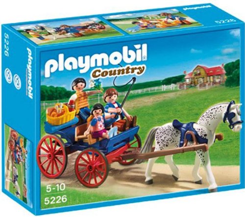 PLAYMOBIL 5226 - Carruaje con Caballo + 5229 - Entrenamiento de saltos