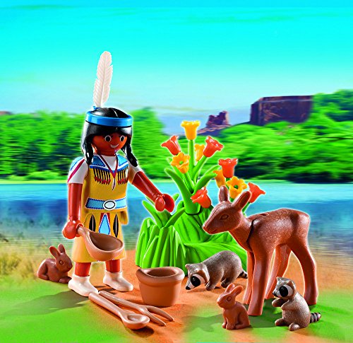 PLAYMOBIL Huevos - Nativa Americana con Animales del Bosque (5278)