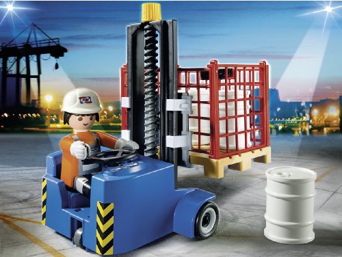 PLAYMOBIL Mercancías y Aeropuerto - Transportador de contenedores, Juguete Educativo, Multicolor, 35 x 12,5 x 25 cm, (5257)