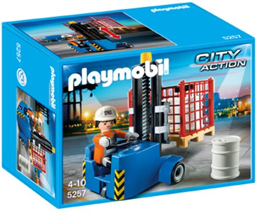 PLAYMOBIL Mercancías y Aeropuerto - Transportador de contenedores, Juguete Educativo, Multicolor, 35 x 12,5 x 25 cm, (5257)