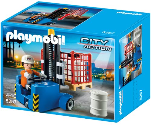 PLAYMOBIL Mercancías y Aeropuerto - Transportador de contenedores, Juguete Educativo, Multicolor, 35 x 12,5 x 25 cm, (5257)