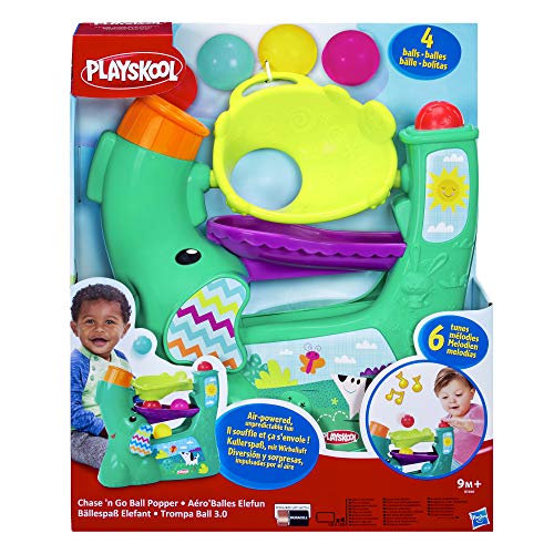 Playskool- Elefantito Salta Bolitas Tobogán, Color Verde, pequeño (Hasbro B5846F02)