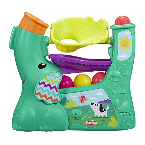 Playskool- Elefantito Salta Bolitas Tobogán, Color Verde, pequeño (Hasbro B5846F02)