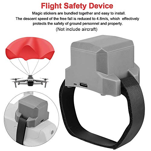 POHOVE Dron Paracaídas Proteger Dispositivo, Vuelo Seguridad Dispositivo para Dron, Anti Golpes Failure Protección Dron Paracaídas Inteligente para dji Mavic 2/Pro/Aire - Gris, Free Size