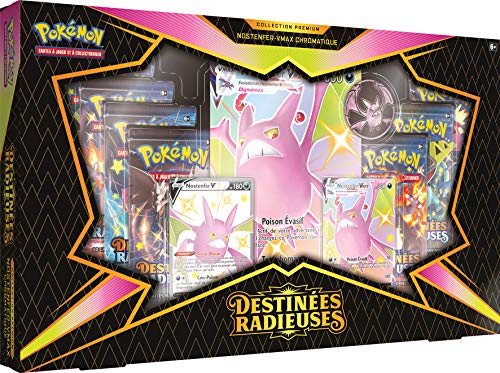 Pokemon Estuche Premium VMAX EB04.5 – Lanssorien o Nostenfer (Modelo Aleatorio) – Juego de Cartas para Jugar y coleccionar POKPRE4501