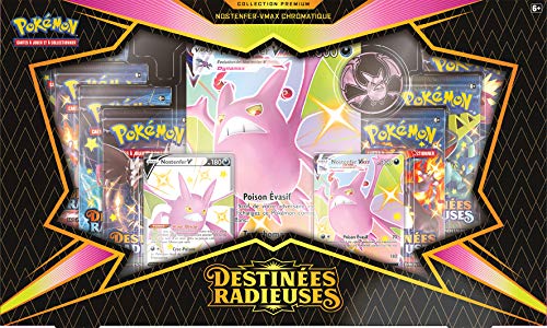 Pokemon Estuche Premium VMAX EB04.5 – Lanssorien o Nostenfer (Modelo Aleatorio) – Juego de Cartas para Jugar y coleccionar POKPRE4501