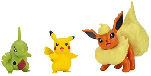 Pokemon Figuras 5-8 cm, 3-Pack – Pikachu, Flareon & Larvitar - Juguetes Pokemon Nueva 2021 – Figuras Pokemon - Licenciado Oficialmente Pokemon Juguetes