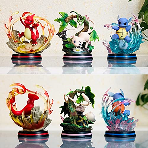 Pokémon GK Scene Little Fire Dragon Jenny Turtle Wonder Frog Seed Super Dream Fire Dinosaur figura en caja (seis)