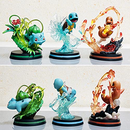 Pokémon GK Scene Little Fire Dragon Jenny Turtle Wonder Frog Seed Super Dream Fire Dinosaur figura en caja (seis)