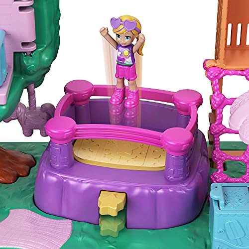 Polly Pocket Jardín Divertido Pollyville Set de juego con muñeca, mascota y accesorios, juguete +4 años (Mattel GTM67)