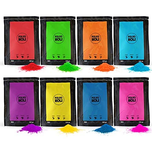 POLVO HOLI Pack 800g 8 Bolsas de 100 Gramos - 8 Colores