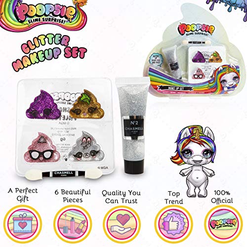 Poopsie Slime Surprise Unicornio Maquillaje para Niñas, Estuche Maquillaje Juguetes Niña, Set con Sombras de Ojos y Brillantina para Cara, Regalos para Niñas y Adolescentes