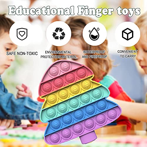 Pop it Fidget Toy, Push Pop Bubble, Juegos para Aliviar el Estrés, Juguetes Sensoriales para Aliviar la Ansiedad, Adecuado para Niños y Adultos, Silicona Insípida Ecológica,Set de 4