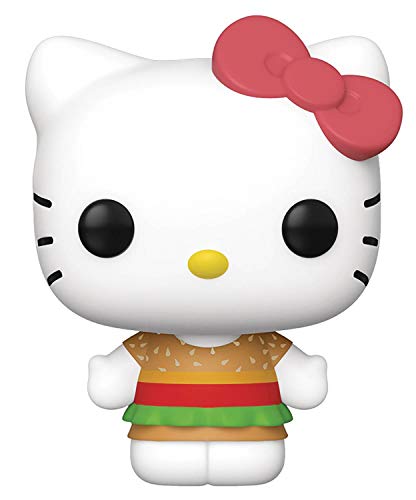 Pop Sanrio: Hello Kitty – Hello Kitty (Kawaii Burger Shop) Pop! Figura de vinilo (incluye funda protectora compatible con Pop Box)