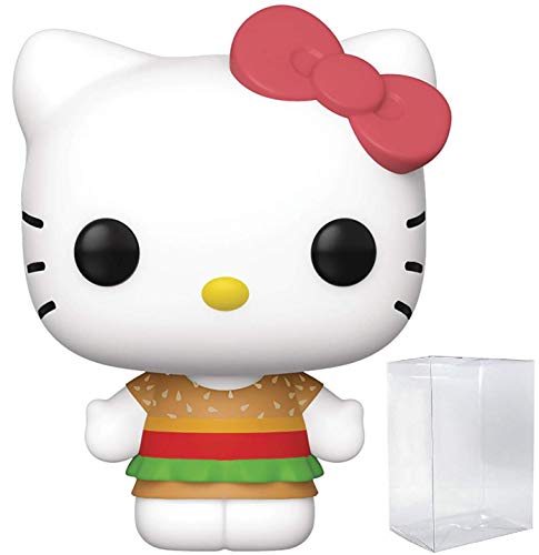 Pop Sanrio: Hello Kitty – Hello Kitty (Kawaii Burger Shop) Pop! Figura de vinilo (incluye funda protectora compatible con Pop Box)