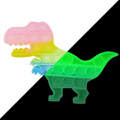 Popit Fidget Toys Popits Push Bubble Poppit - Juguetes antiestrés para niños y adultos, juguete sensorial educativo multicolor – burbujas para apretar – Poppit Juegos Fluorescente (Dinosaur)