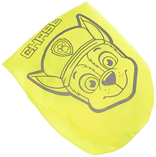 POS 31488 – Casco reflectante – Protector de lluvia con diseño de la Patrulla Canina – Funda para casco de bicicleta en amarillo neón con reflectores para una mejor visibilidad en carretera