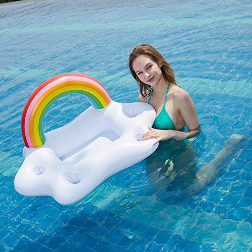 Posavasos Piscina,Flotadores Piscina,Hinchables para Piscina,2x Flamenco Hinchable,con Inflador Portátil,para Fiesta de Piscina Playa