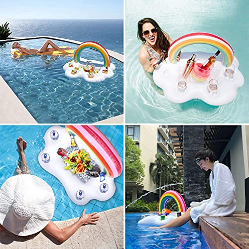 Posavasos Piscina,Flotadores Piscina,Hinchables para Piscina,2x Flamenco Hinchable,con Inflador Portátil,para Fiesta de Piscina Playa