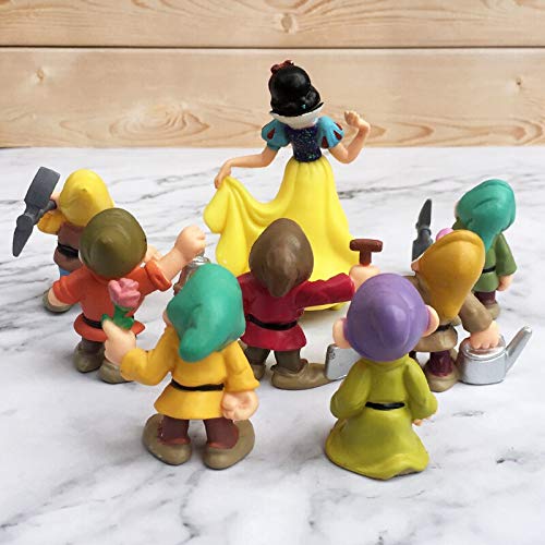 PRDECE 8 unids/Set 6-10 cm Blancanieves y los Siete enanitos Figura de acción Princesa PVC colección de muñecas Juguetes para Regalo de niños