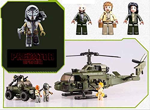 Predator - Helicóptero, todoterreno con soldados y minifigura de Predator