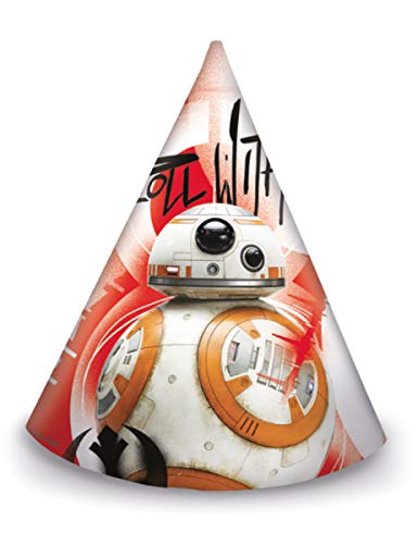 Procos-PR89148 Pack de 6 sombreros de fiesta de Star Wars 8 Last Jedi, multicolor, Talla única (Ciao Srl PR89148)