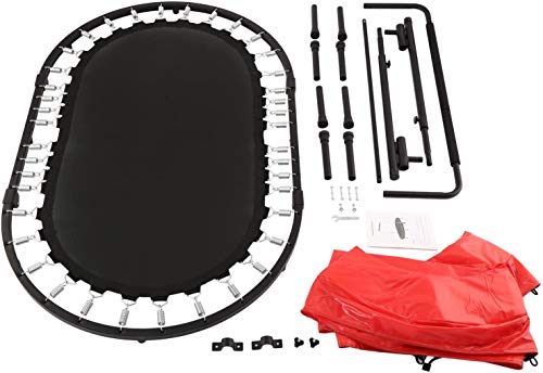 Profun Mini Trampolín Fitness Interior / Exterior - Manillares Ajustables y Sistema de Cuerda Elástica para Niños / Adultos (Carga máxima: 220 lbs) (Rojo 2)