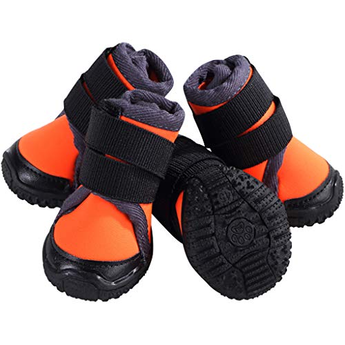 PROTAURI Botas de Perro Zapatos de Perro Botas para Perros Zapatos para Mascotas Calentar Deporte al Aire Libre Invierno Antideslizante para Perro Pequeña Mediano Grande