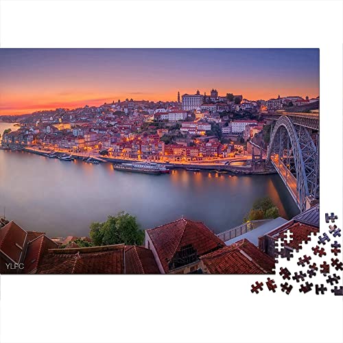 Puzzle 1000 Piezas Louis I Bridge Portugal Bridge River Paper Puzzle 38x26cm Juego para jóvenes Decoración de Acción de Gracias