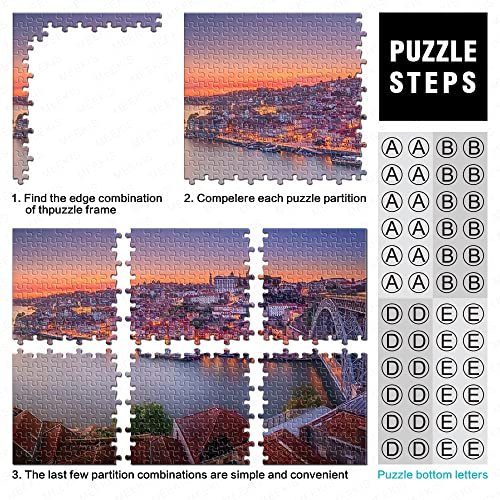 Puzzle 1000 Piezas Louis I Bridge Portugal Bridge River Paper Puzzle 38x26cm Juego para jóvenes Decoración de Acción de Gracias