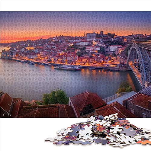 Puzzle 1000 Piezas Louis I Bridge Portugal Bridge River Paper Puzzle 38x26cm Juego para jóvenes Decoración de Acción de Gracias