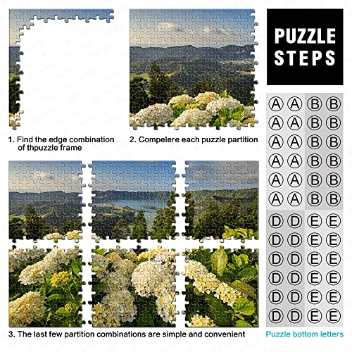 Puzzle 1000 Piezas Portugal Azores Paisaje Natural Rompecabezas de Madera 52x38cm niños en casa