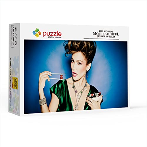 Puzzle De 1000 Piezas para Adultos Jennifer Lopez En Tous Green Rompecabezas Clásico Juego De Rompecabezas Graduación O Regalo De Cumpleaños 75x50cm(1000pcs)