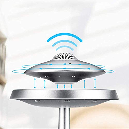 Qazxsw UFO Suspensión Siete Colores Luces LED Lámpara de Mesa magnética Lámpara de Mesa Bluetooth Altavoz de Carga inalámbrica