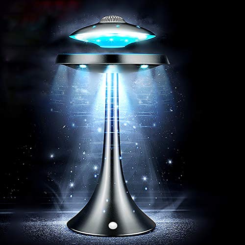 Qazxsw UFO Suspensión Siete Colores Luces LED Lámpara de Mesa magnética Lámpara de Mesa Bluetooth Altavoz de Carga inalámbrica