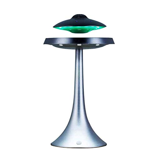 Qazxsw UFO Suspensión Siete Colores Luces LED Lámpara de Mesa magnética Lámpara de Mesa Bluetooth Altavoz de Carga inalámbrica