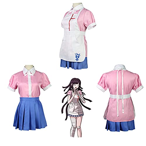 QDX Mikan Tsumiki Disfraz de cosplay Super Danganronpa 2 Mikan Cosplay Anime Cosplay Disfraz de Halloween Cosplay Disfraz Conjunto completo XXL