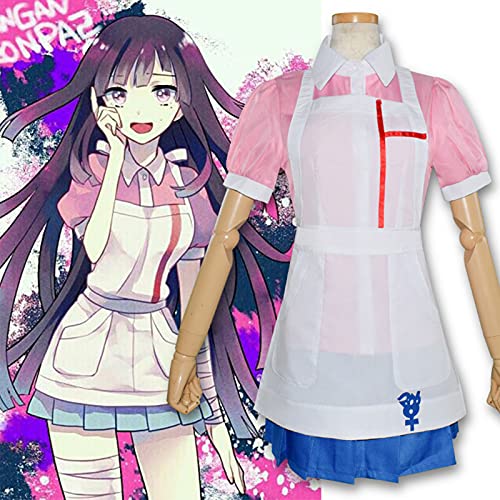 QDX Mikan Tsumiki Disfraz de cosplay Super Danganronpa 2 Mikan Cosplay Anime Cosplay Disfraz de Halloween Cosplay Disfraz Conjunto completo XXL