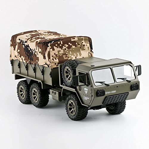 QHYZRV Coches RC, Camión Todoterreno 6WD, Todo Terreno, Juguete Eléctrico 1/16, Coche Militar De Control Remoto con Función De Transporte, Juguete RC Resistente Al Agua para Adultos, Niños, Niñas