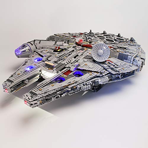 QJXF Juego De Luces LED Compatible con Lego Star Wars Millennium Falcon 75192, Kit De Luz USB para (Star Wars Millennium Falcon) Modelo De Elementos Fundamentales (No Incluido Modelo)