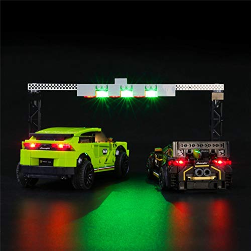 QJXF Juego De Luces LED USB Compatible con Lego Champions Velocidad Lamborghini Urus ST-X Y Lamborghini Super Trofeo Huracán EVO 76899 Building Blocks Model (Modelo No Está Incluido)