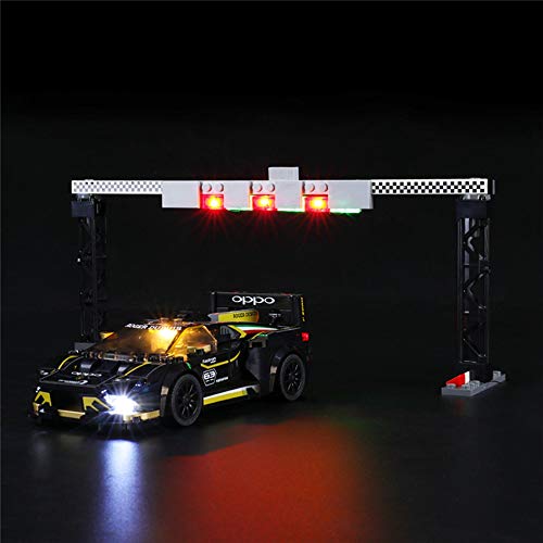 QJXF Juego De Luces LED USB Compatible con Lego Champions Velocidad Lamborghini Urus ST-X Y Lamborghini Super Trofeo Huracán EVO 76899 Building Blocks Model (Modelo No Está Incluido)