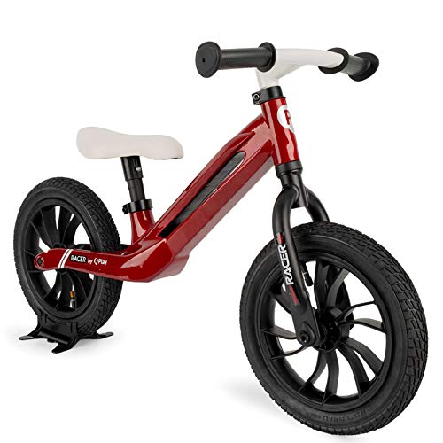 Qplay - Bicicleta sin pedales Tech Balance Bike RACER Roja - Asiento ajustable en 4 alturas y acolchado - Ideal para niños de 2 a 4 años (máximo 30 Kg)