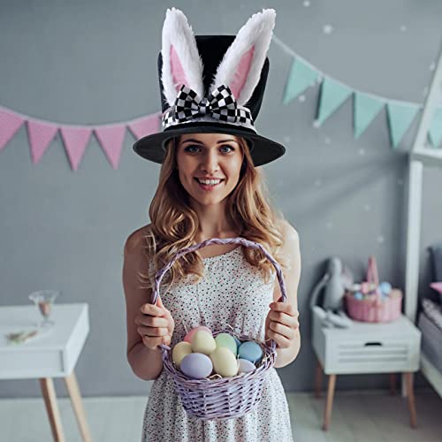 Qserd Conjunto de Disfraz de Conejito de Pascua | Sombrero de Oreja de Conejo de Traje de Terciopelo de Conejo Blanco para el Festival de Pascua | Disfraz de Recuerdo de Fiesta juguetón con Nariz